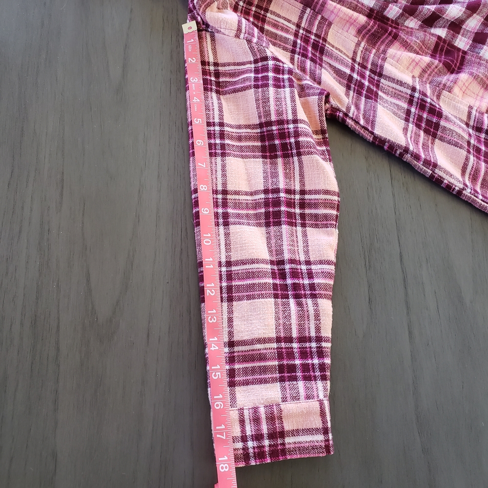 Justice Pink Plaid Hooded Button-Up Shirt - Picture 8 of 12